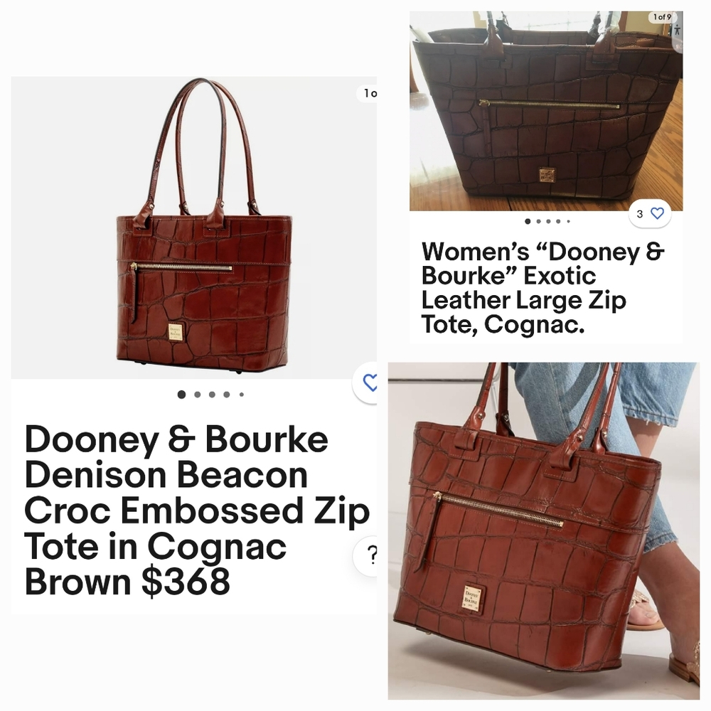 Dark brown Doney & Burk Exiotic Leather handbag